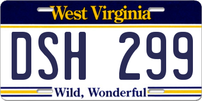 WV license plate DSH299