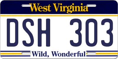 WV license plate DSH303