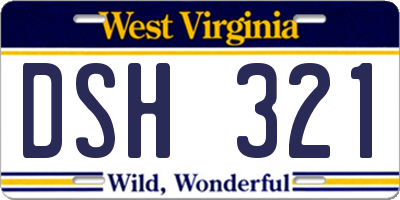 WV license plate DSH321