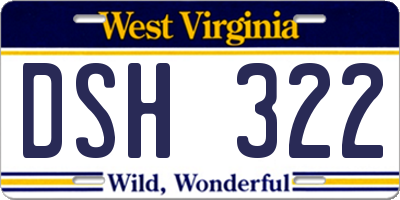 WV license plate DSH322