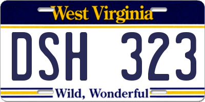 WV license plate DSH323