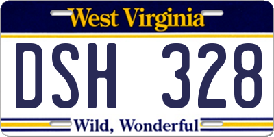 WV license plate DSH328