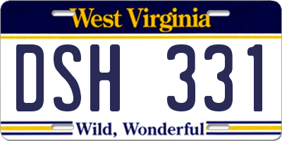 WV license plate DSH331
