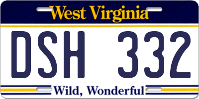 WV license plate DSH332