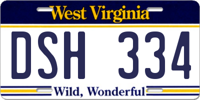 WV license plate DSH334
