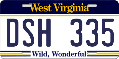 WV license plate DSH335
