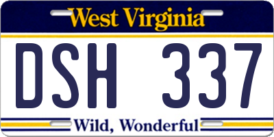 WV license plate DSH337