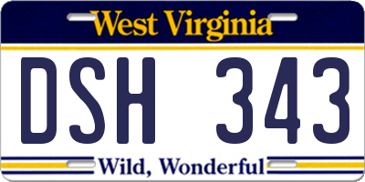 WV license plate DSH343