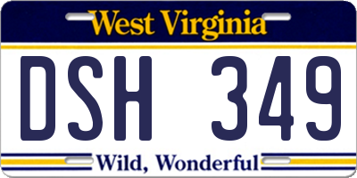 WV license plate DSH349