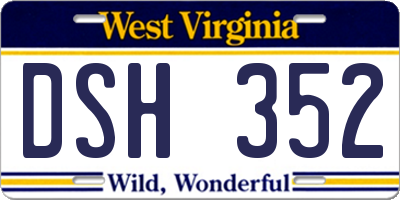 WV license plate DSH352