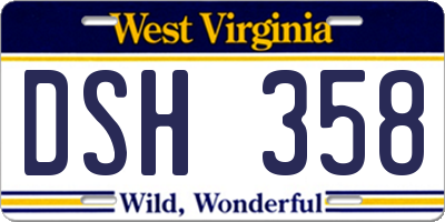 WV license plate DSH358