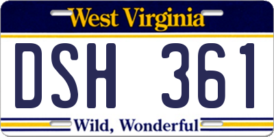 WV license plate DSH361