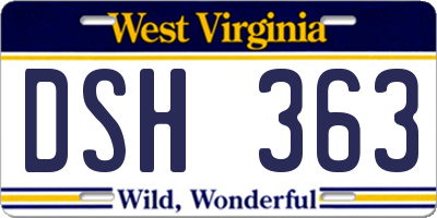 WV license plate DSH363