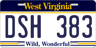 WV license plate DSH383