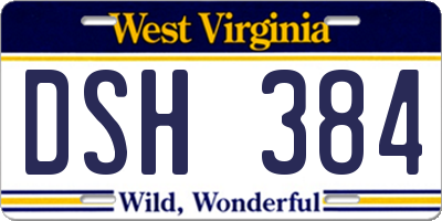 WV license plate DSH384