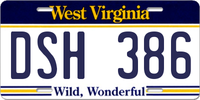 WV license plate DSH386