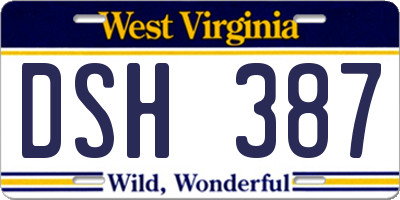 WV license plate DSH387