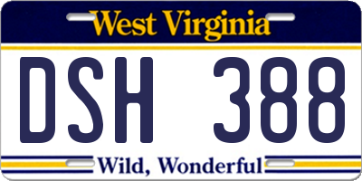 WV license plate DSH388
