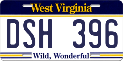 WV license plate DSH396