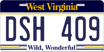 WV license plate DSH409