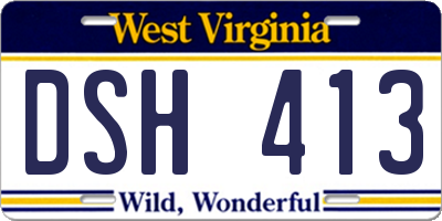 WV license plate DSH413