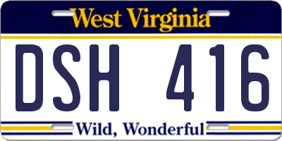 WV license plate DSH416