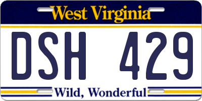 WV license plate DSH429
