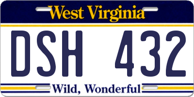 WV license plate DSH432