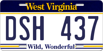 WV license plate DSH437