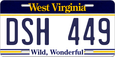 WV license plate DSH449