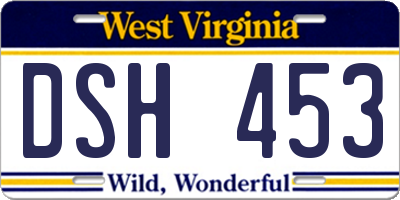 WV license plate DSH453