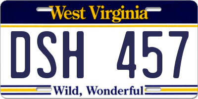 WV license plate DSH457