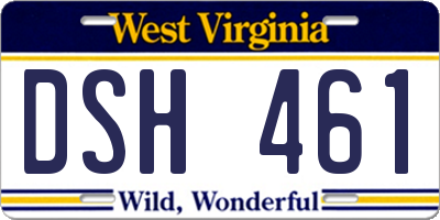 WV license plate DSH461