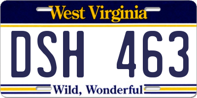 WV license plate DSH463