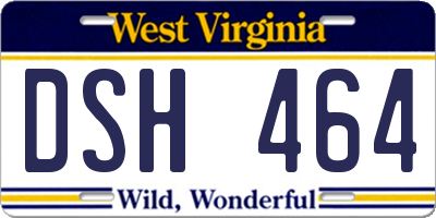 WV license plate DSH464