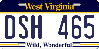 WV license plate DSH465