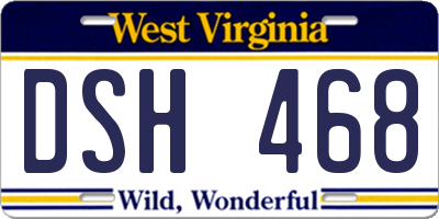 WV license plate DSH468