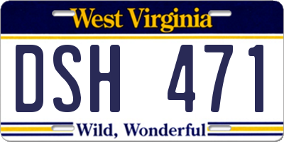 WV license plate DSH471