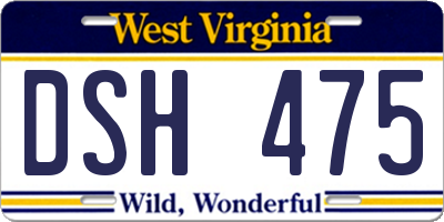 WV license plate DSH475