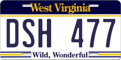 WV license plate DSH477