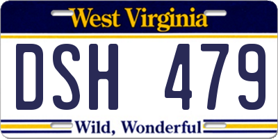 WV license plate DSH479