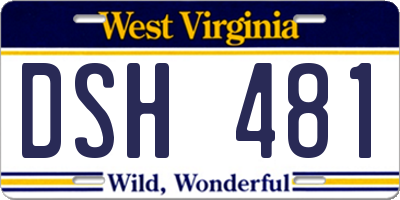 WV license plate DSH481