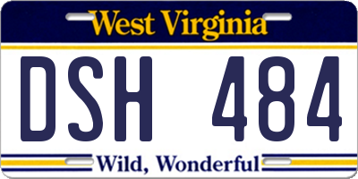 WV license plate DSH484