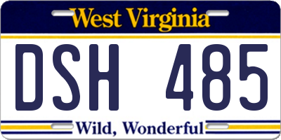 WV license plate DSH485