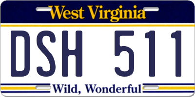 WV license plate DSH511