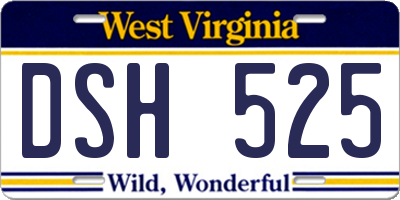 WV license plate DSH525