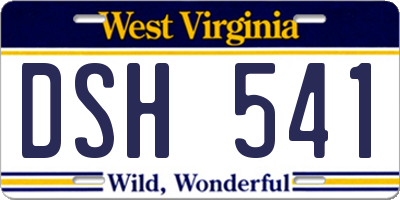 WV license plate DSH541