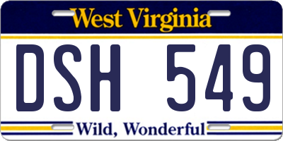 WV license plate DSH549
