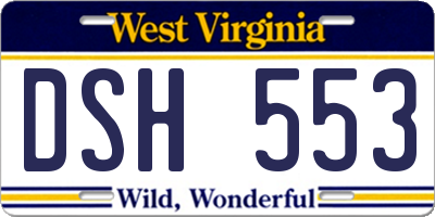 WV license plate DSH553