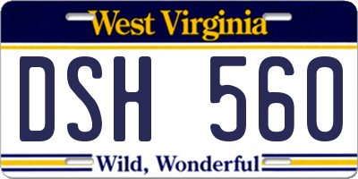 WV license plate DSH560